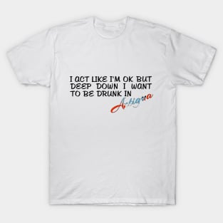 I WANT TO BE DRUNK IN ANTIGUA - FETERS AND LIMERS – CARIBBEAN EVENT DJ GEAR T-Shirt